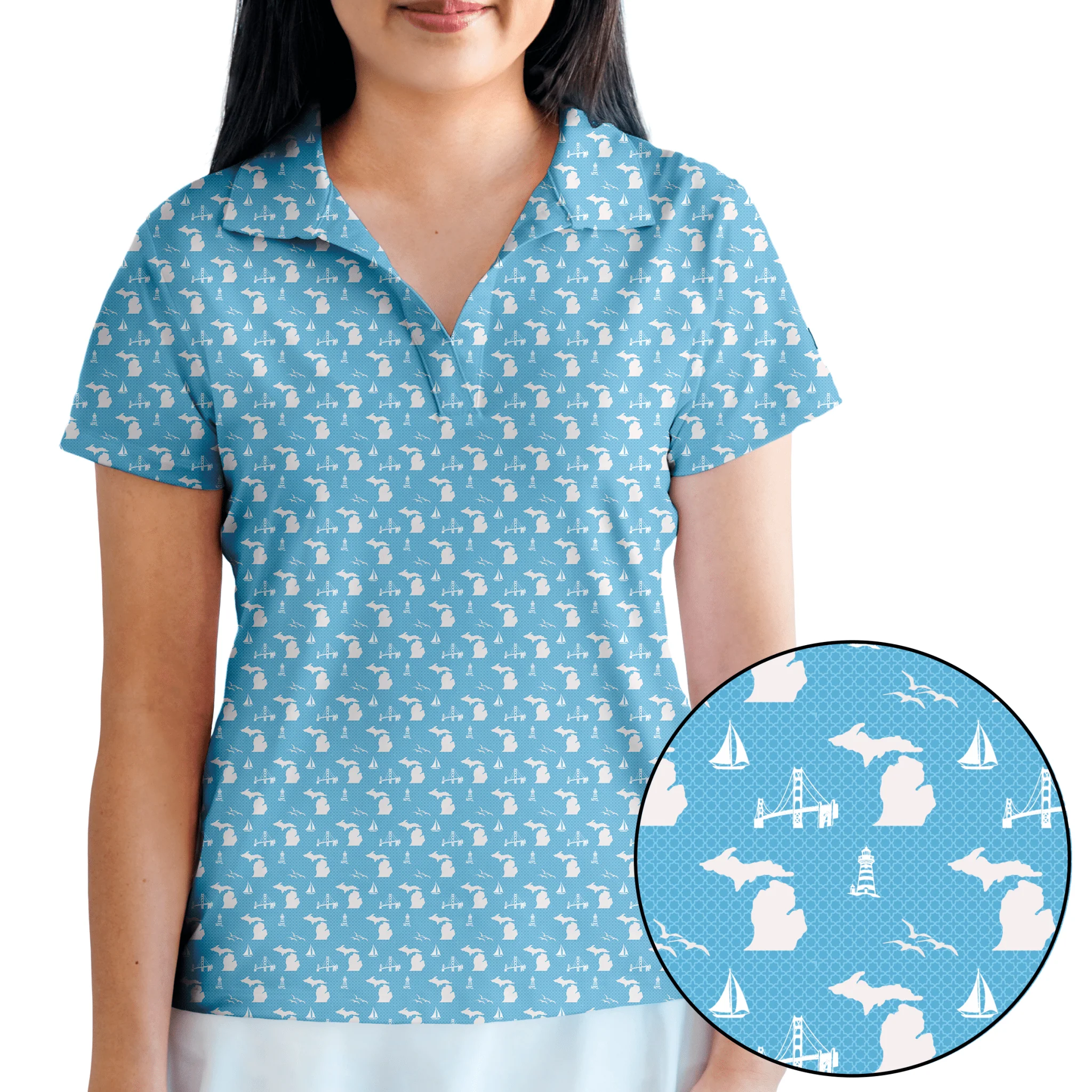Pure Michigan Livin' Golf Polo. Women's. LIMITED EDITION.