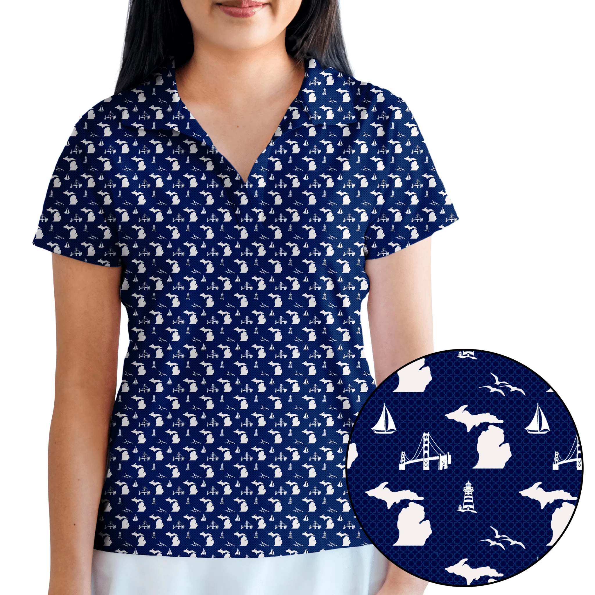 Pure Michigan Livin' Golf Polo. Women's. LIMITED EDITION. - Image 2