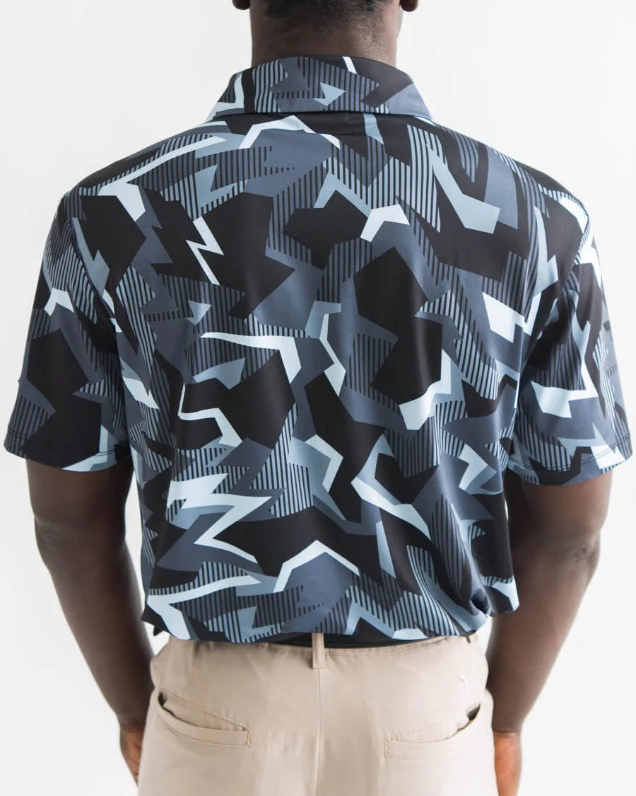 BLANK CHEST Graphite Glitch Golf Polo - Image 3