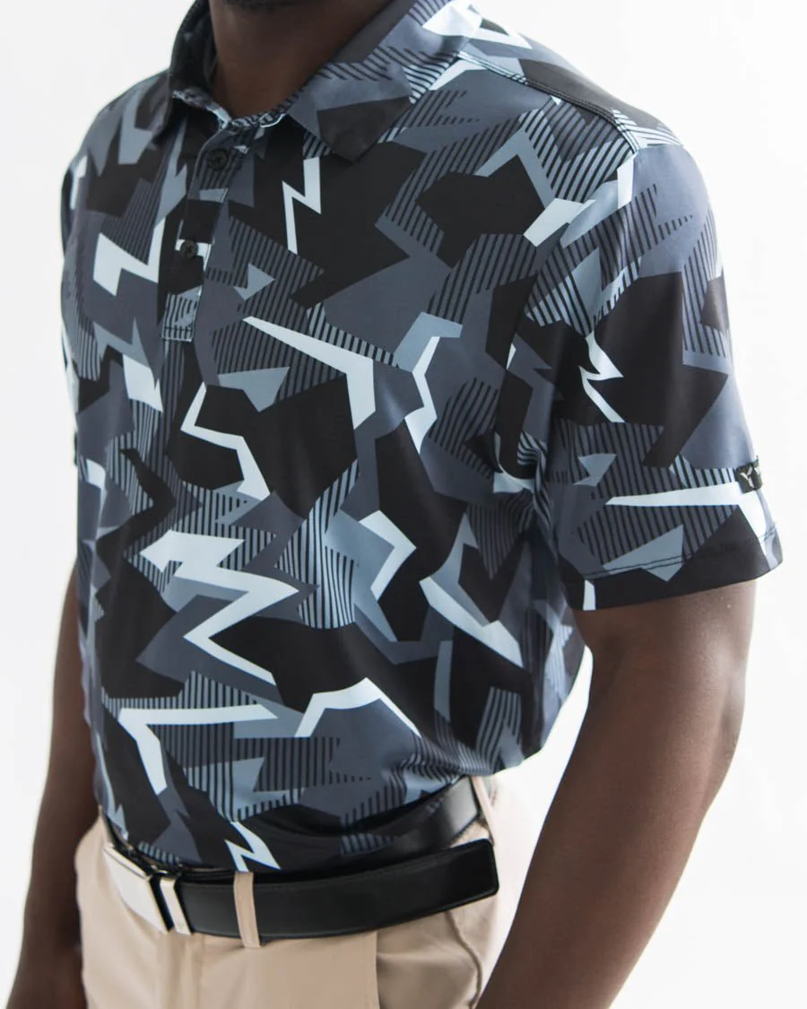BLANK CHEST Graphite Glitch Golf Polo - Image 5