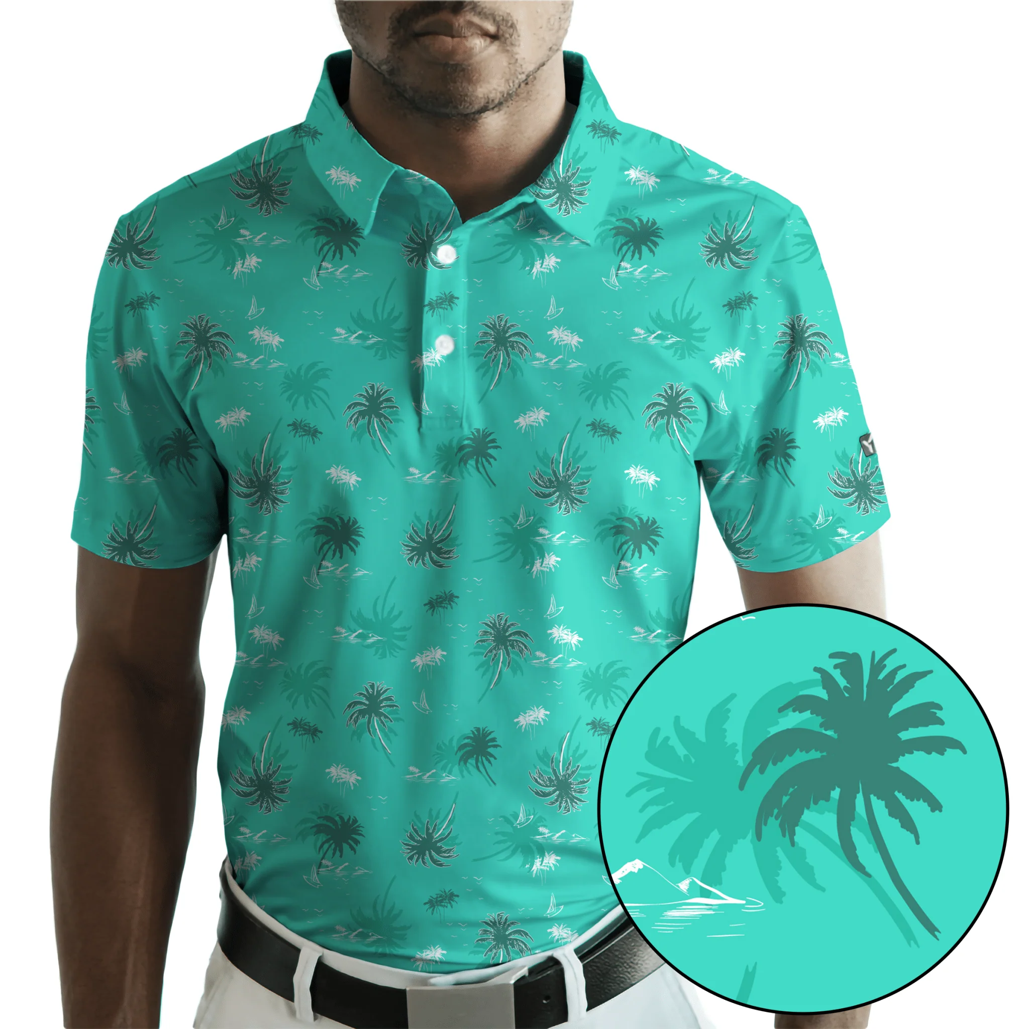 BLANK CHEST Island Livin Golf Polo