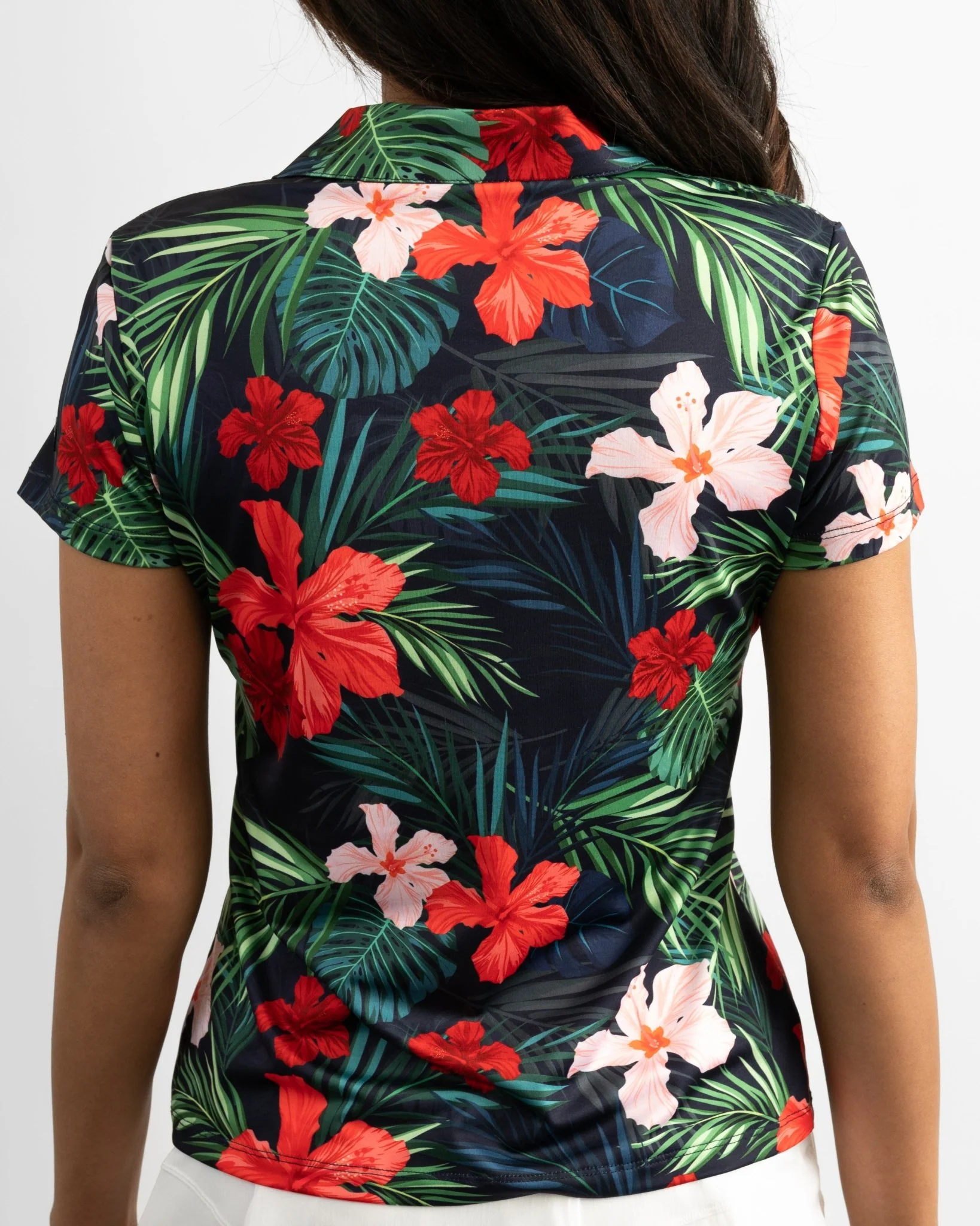 Jungle Hibiscus Women's Golf Polo - Image 5