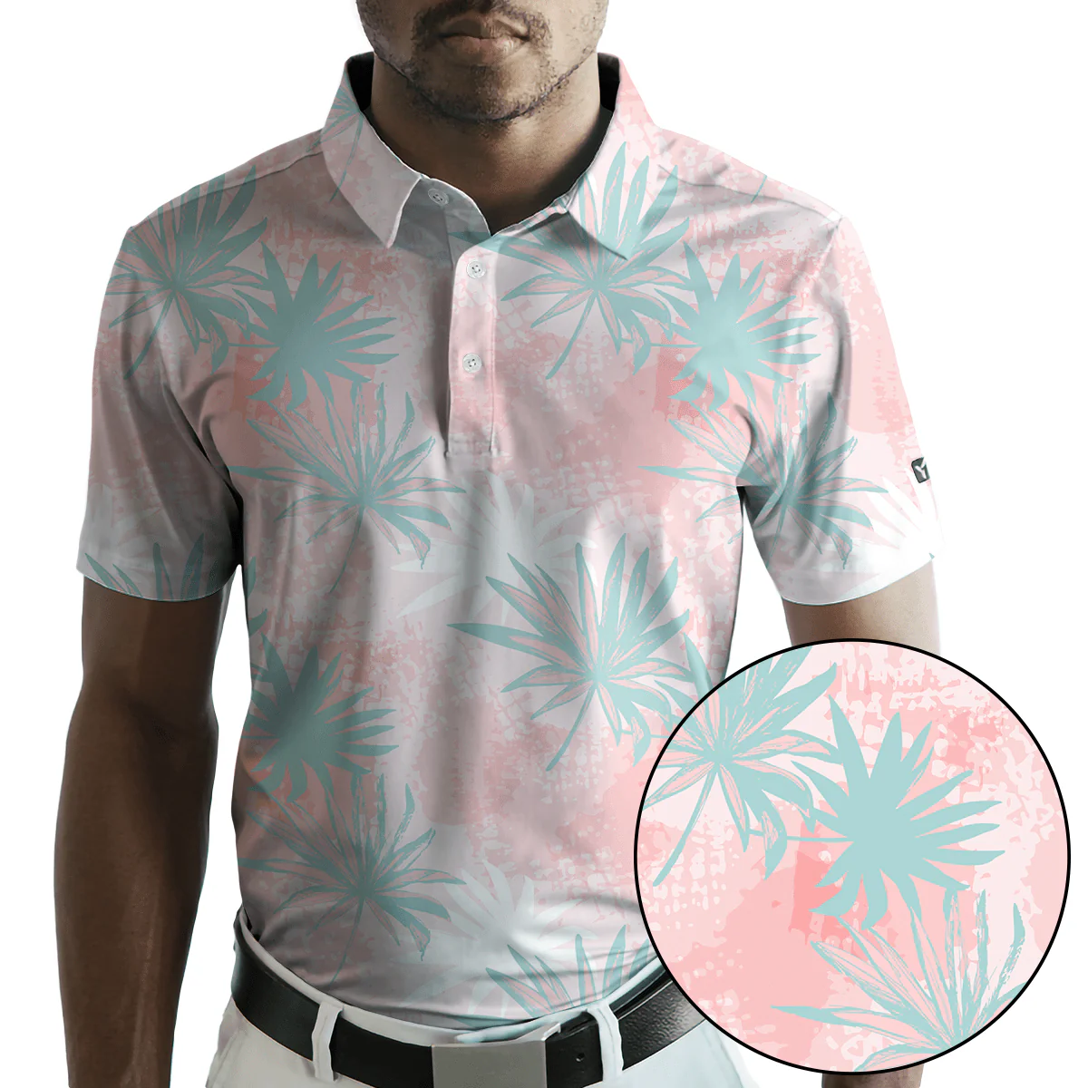 BLANK CHEST Palm Peach Golf Polo