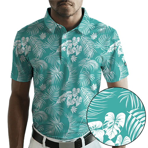 BLANK CHEST Teal Paradise Golf Polo