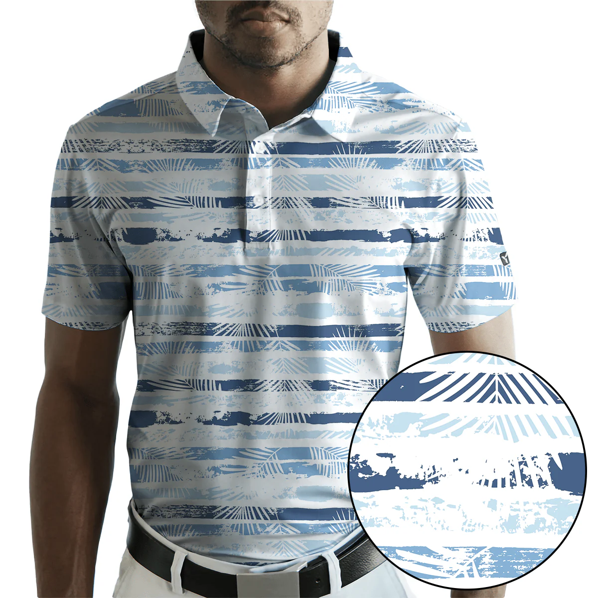 BLANK CHEST Tropical Blues Golf Polo