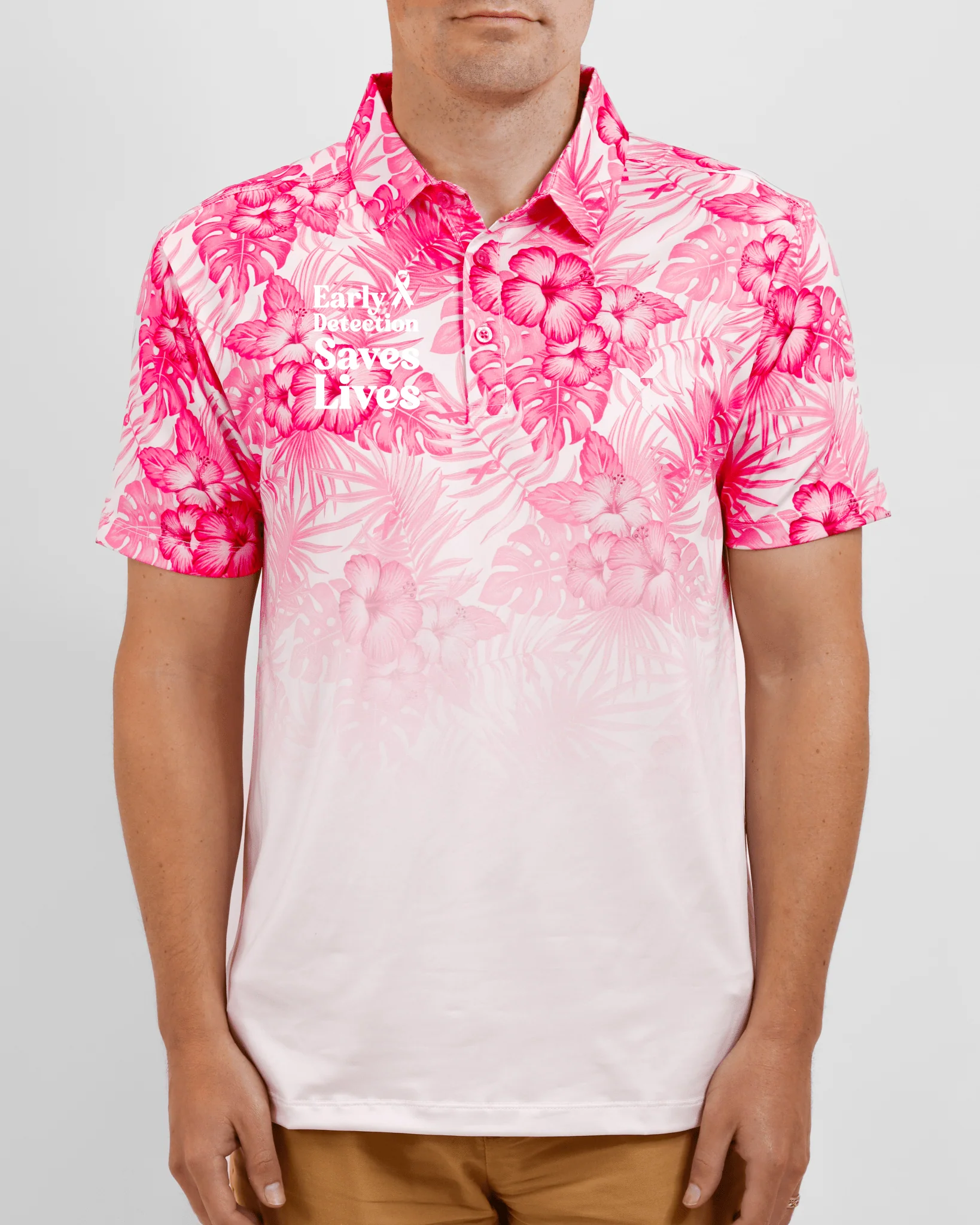Hibiscus Fade Polo Cancer Awareness Edition