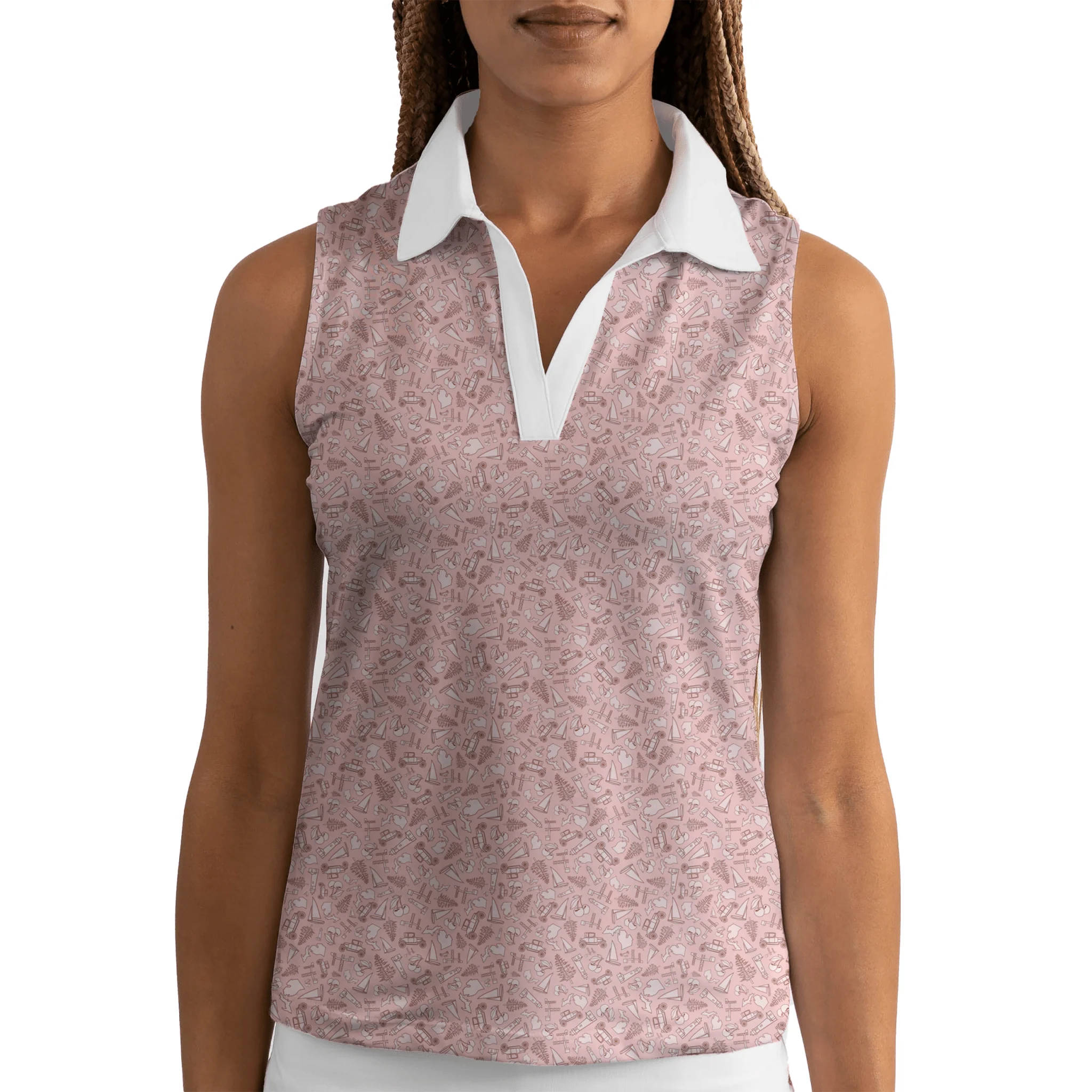 Lansing Rose Women's Sleeveless Golf Polo