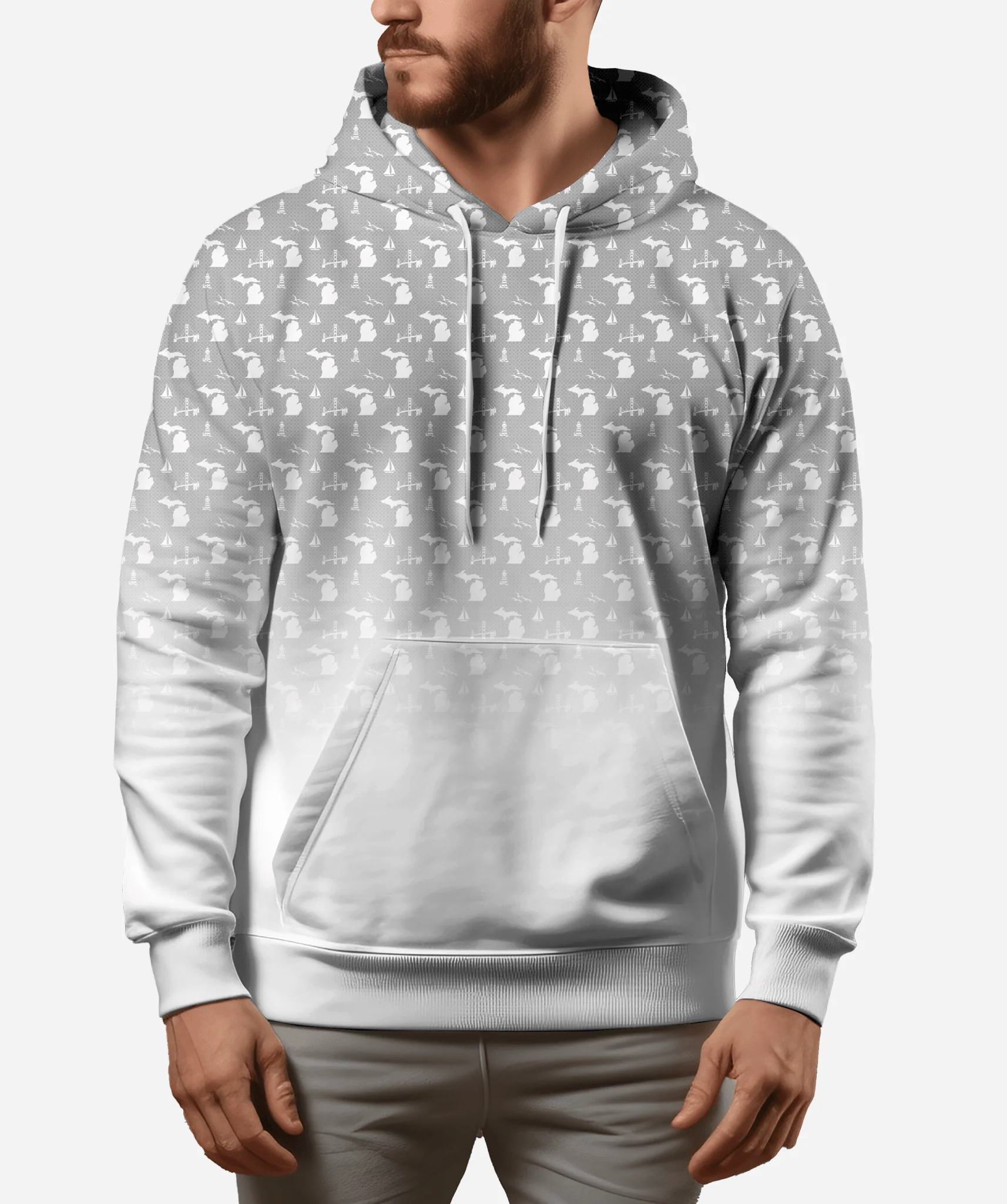 Michigan Livin' Steel Men's Hoodie