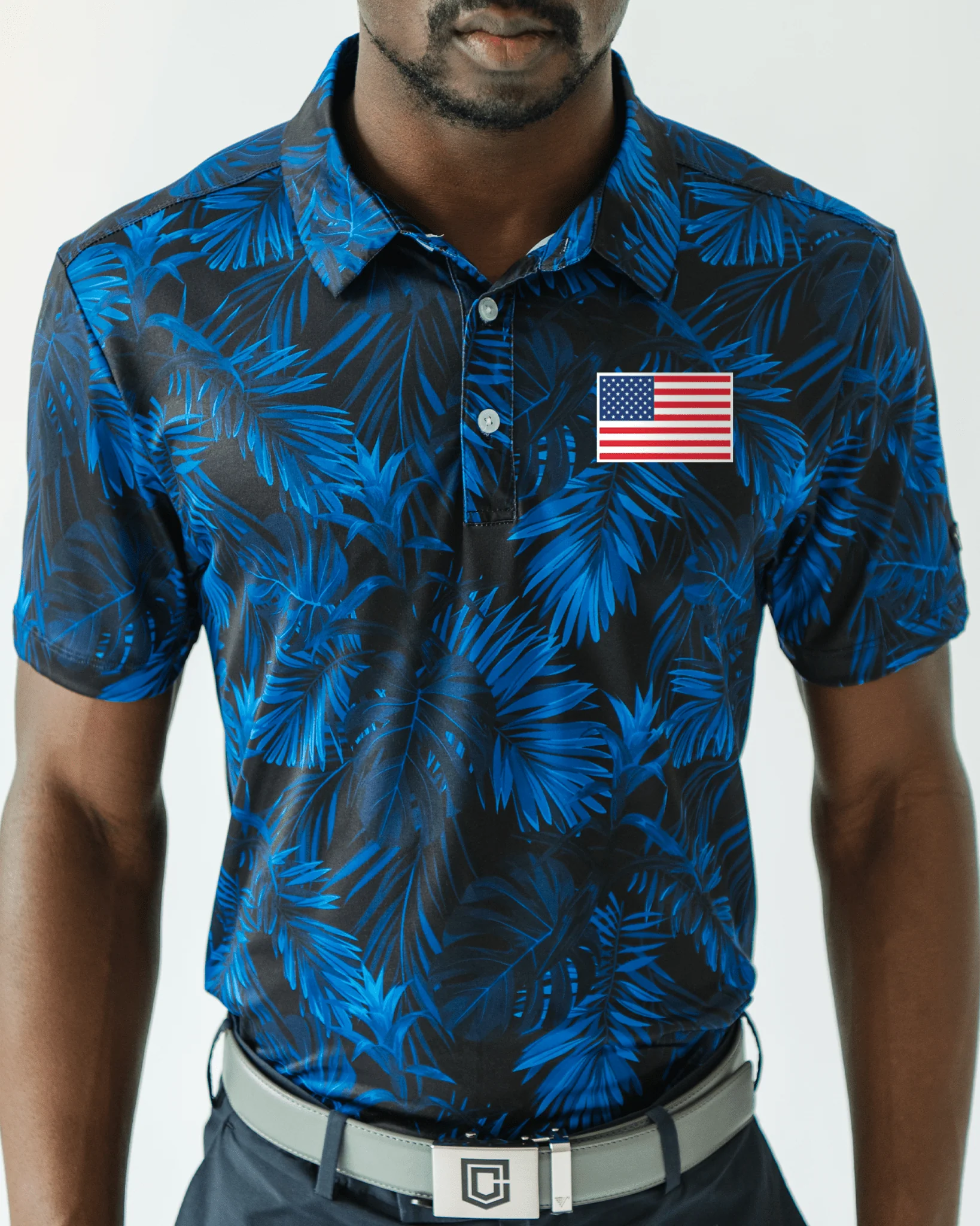 Midnight Blue Golf Polo. USA EDITION.