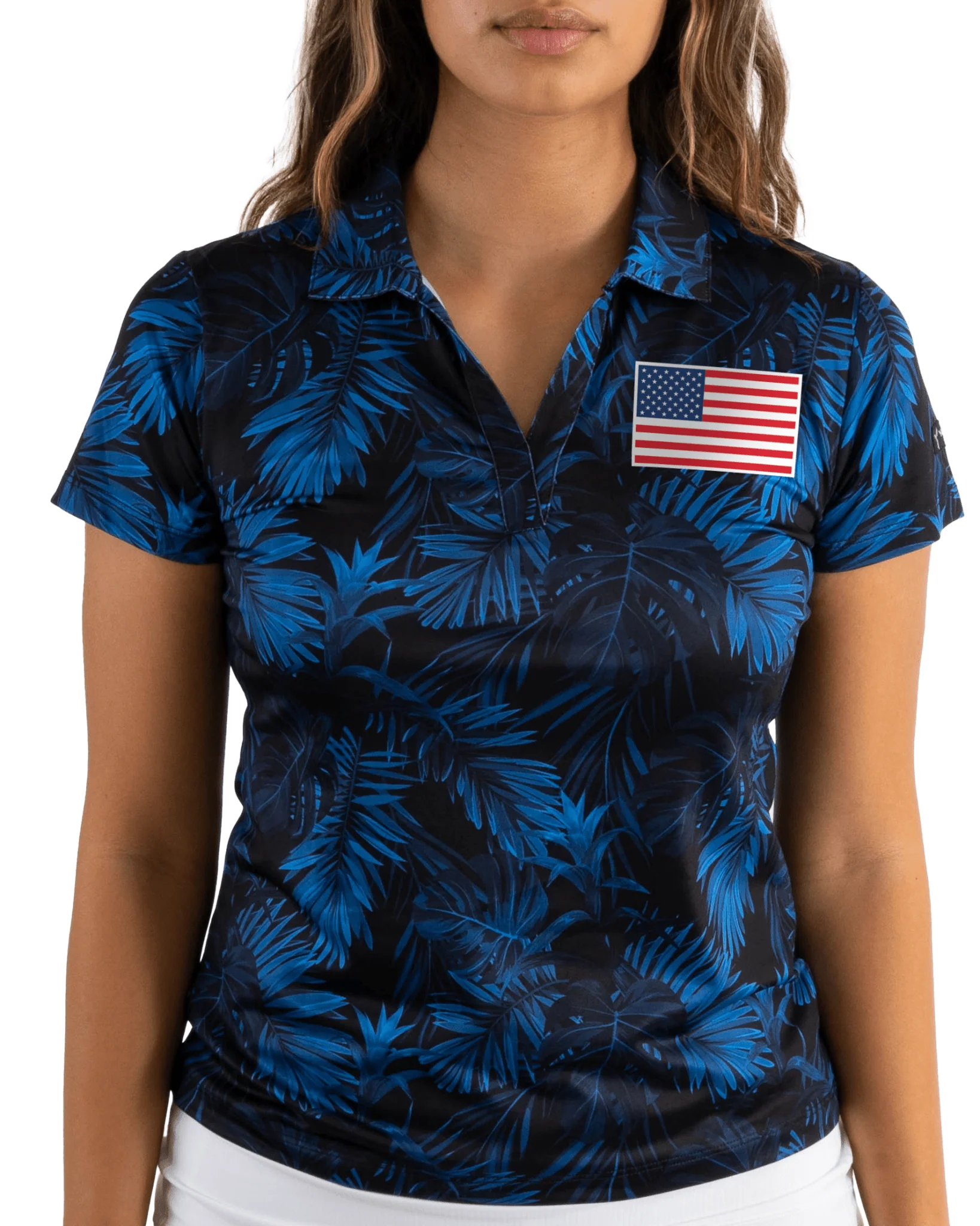Midnight Blue Women's Golf Polo. USA EDITION.