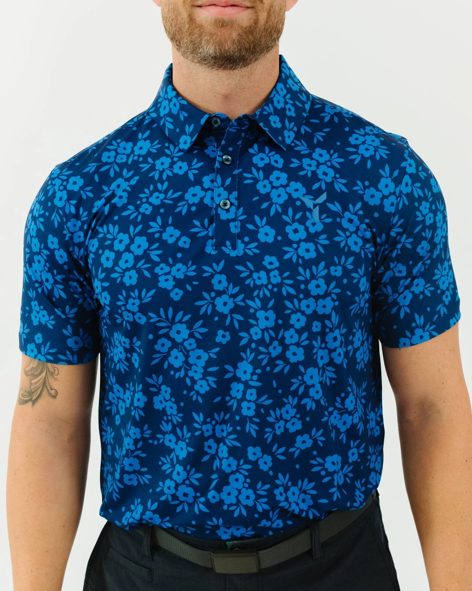 Navy Daisy Golf Polo