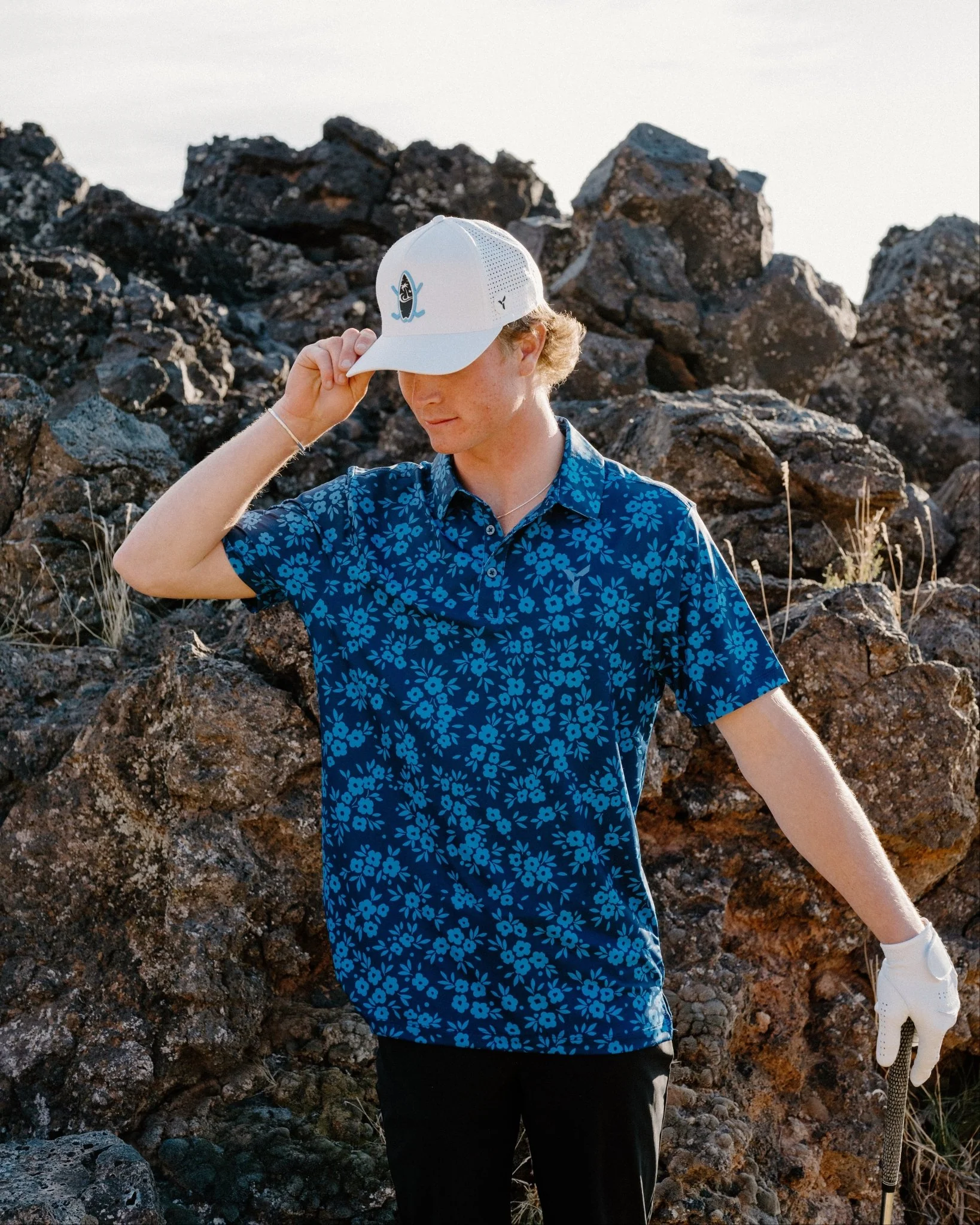 Navy Daisy Golf Polo - Image 2