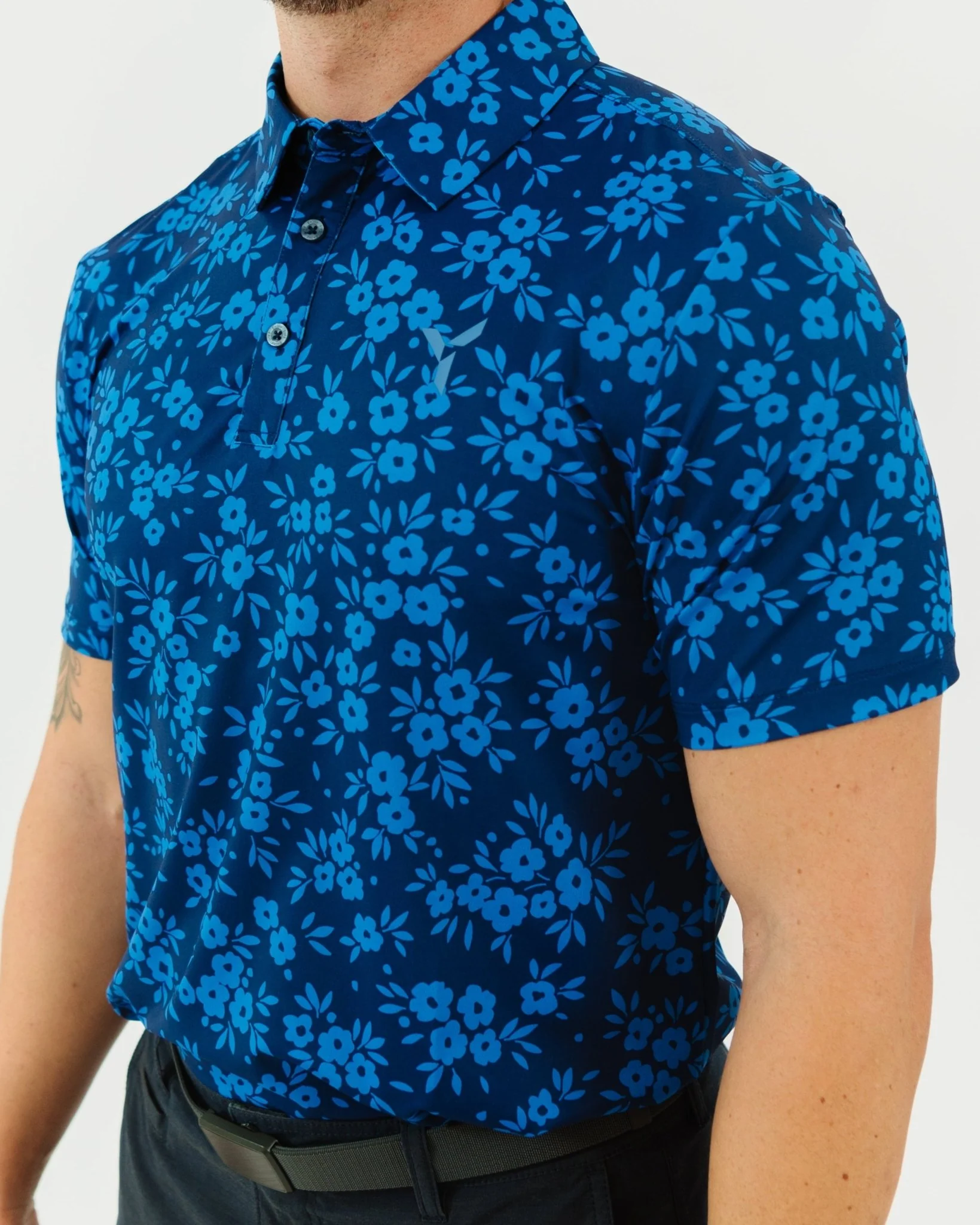 Navy Daisy Golf Polo - Image 3