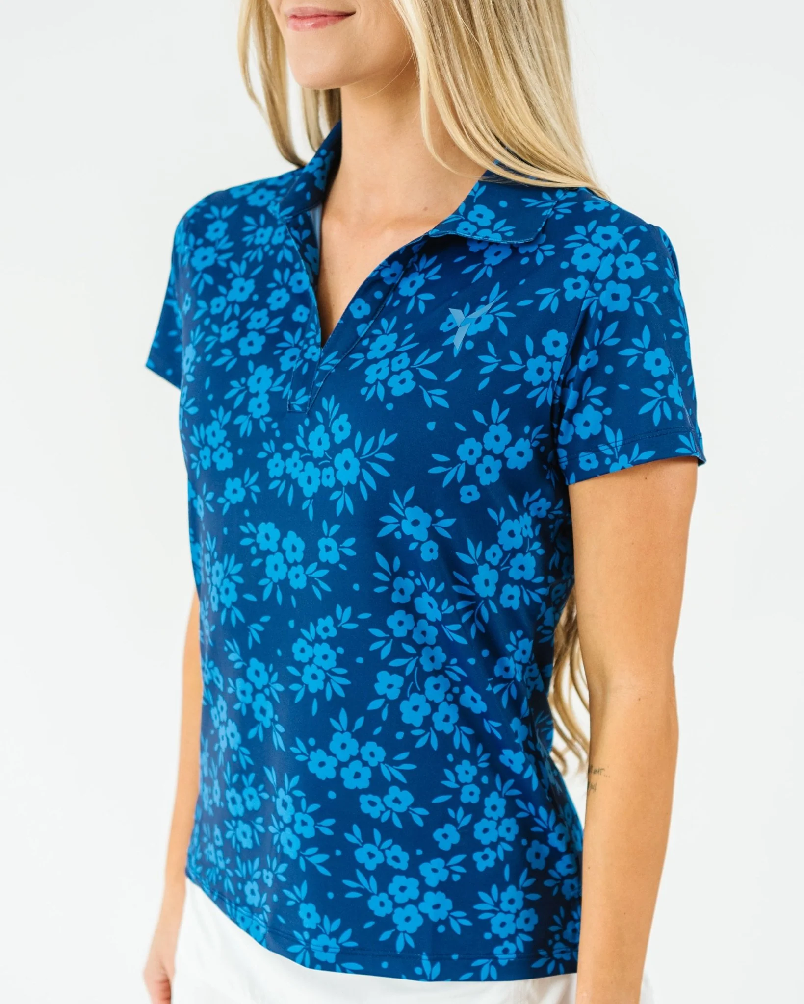 Navy Daisy Women's Golf Polo - Image 2