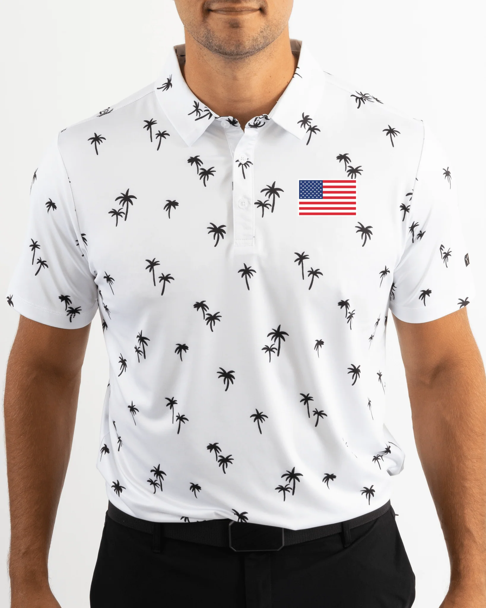 Palm Noir Golf Polo. USA EDITION.