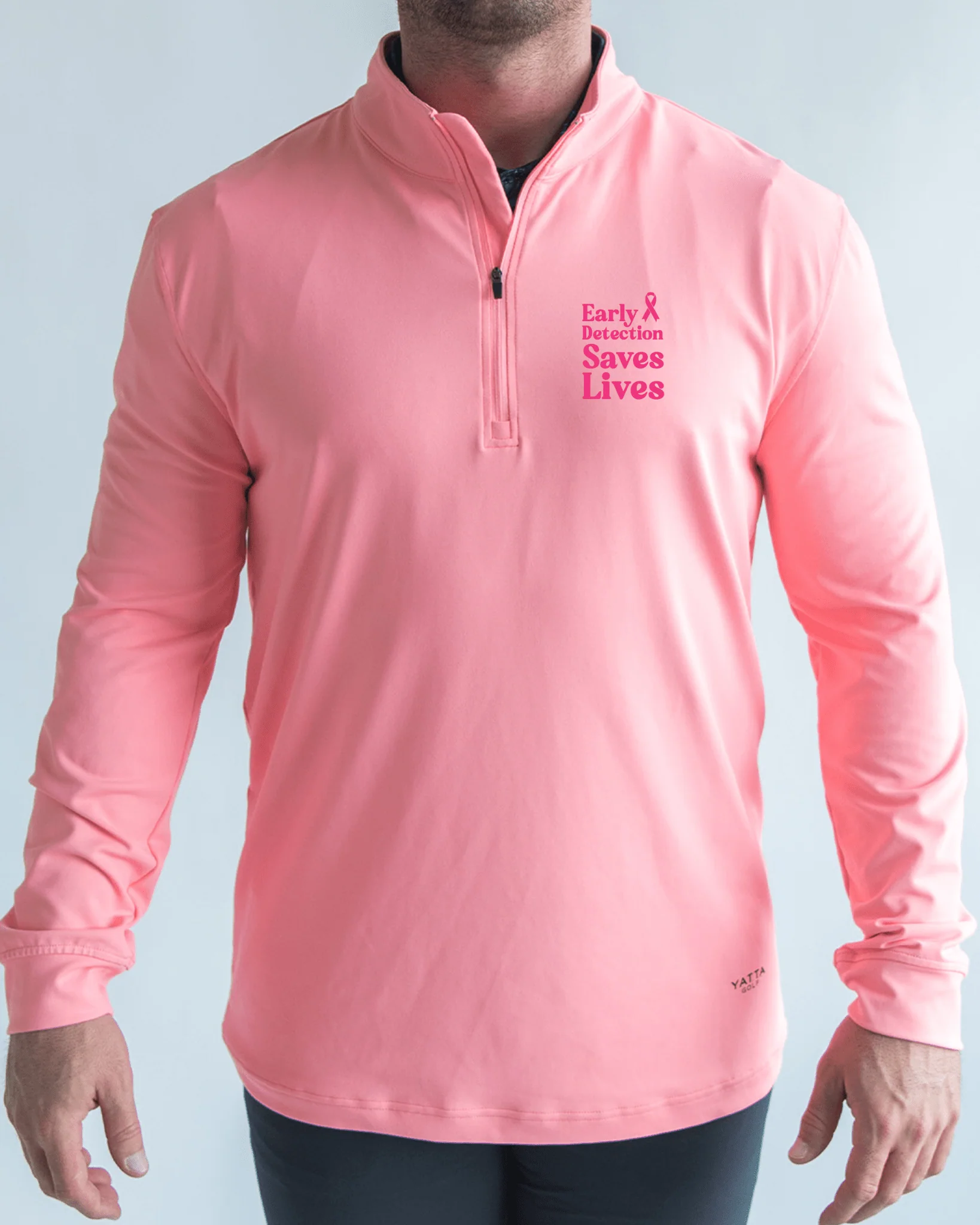 Pink Quarter Zip Cancer Awareness Edition