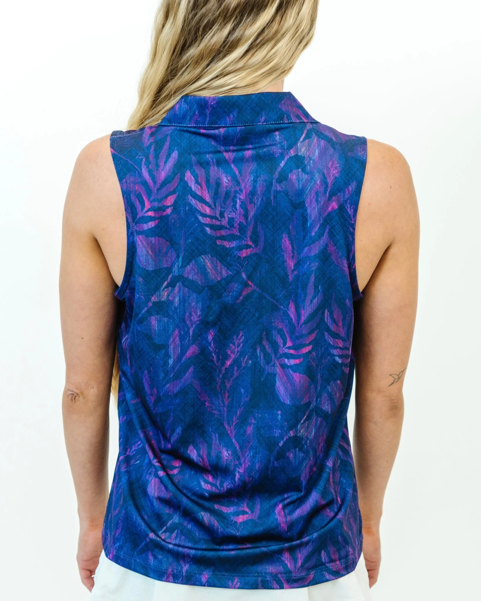 Violet Vogue Women's Sleeveless Golf Polo - Image 5