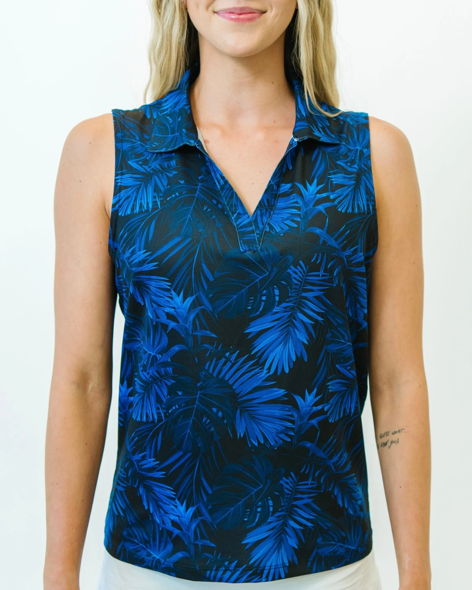Midnight Blue Women's Sleeveless Golf Polo