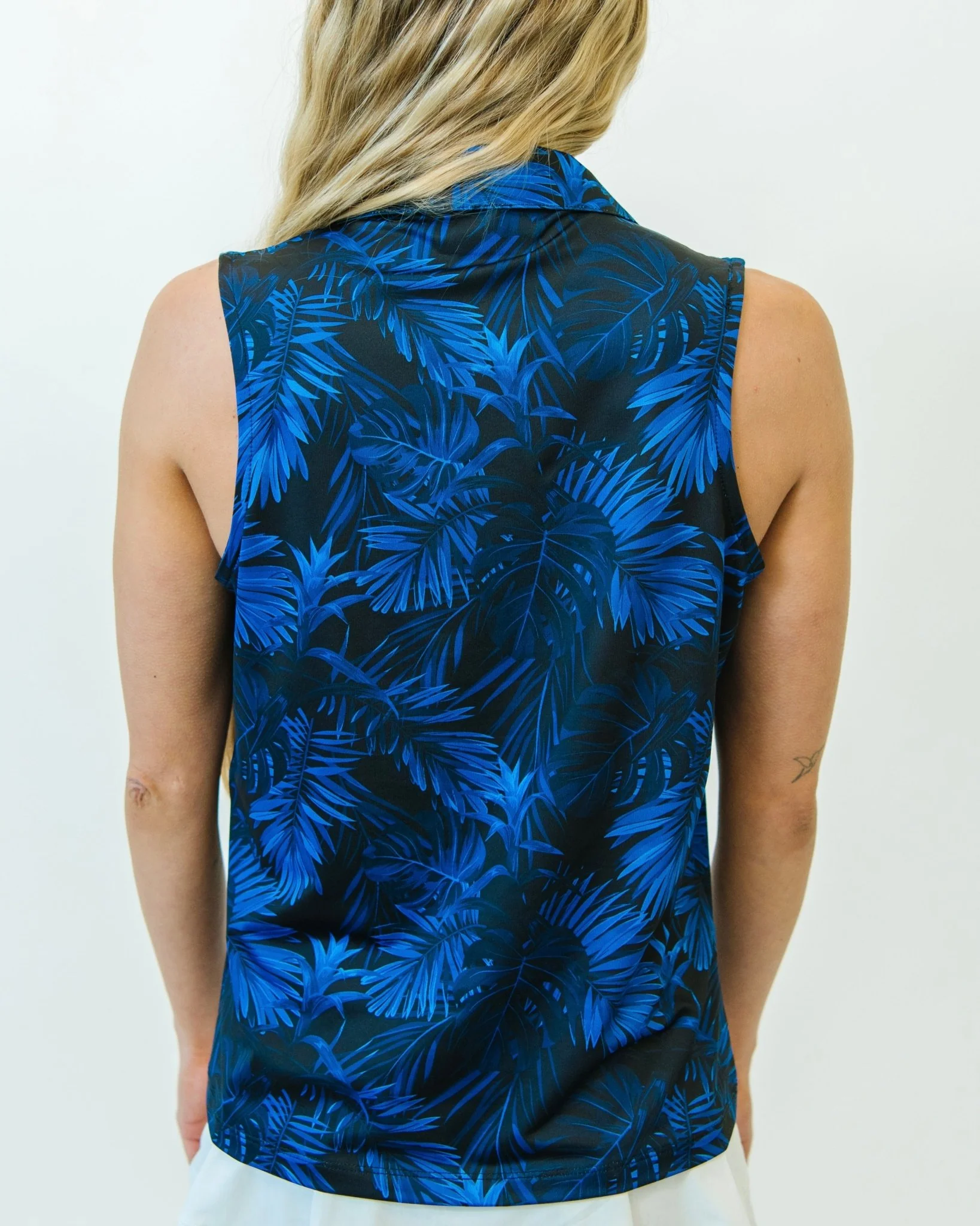 Midnight Blue Women's Sleeveless Golf Polo - Image 5