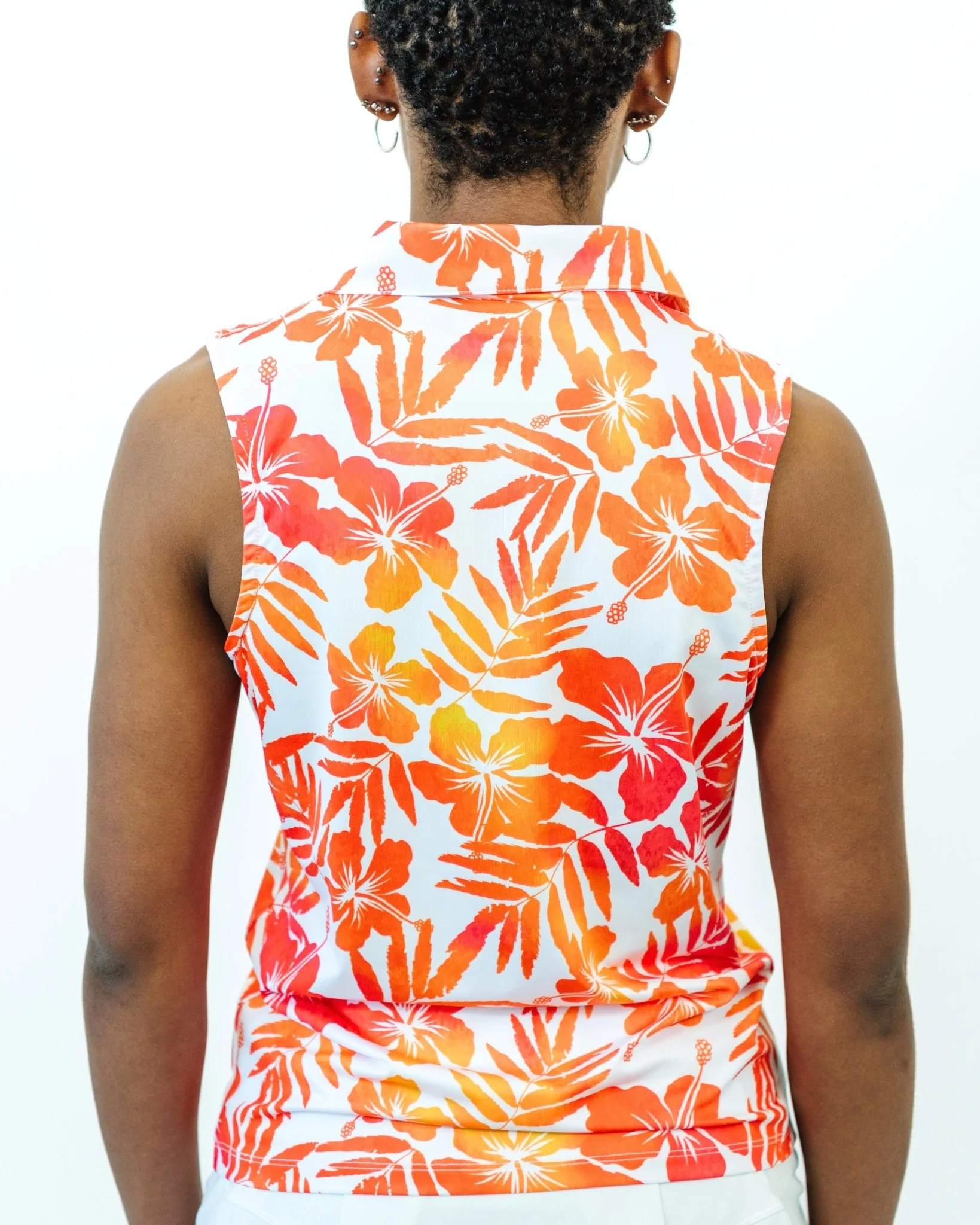 Aloha Sunrise Women's Sleeveless Golf Polo - Image 5