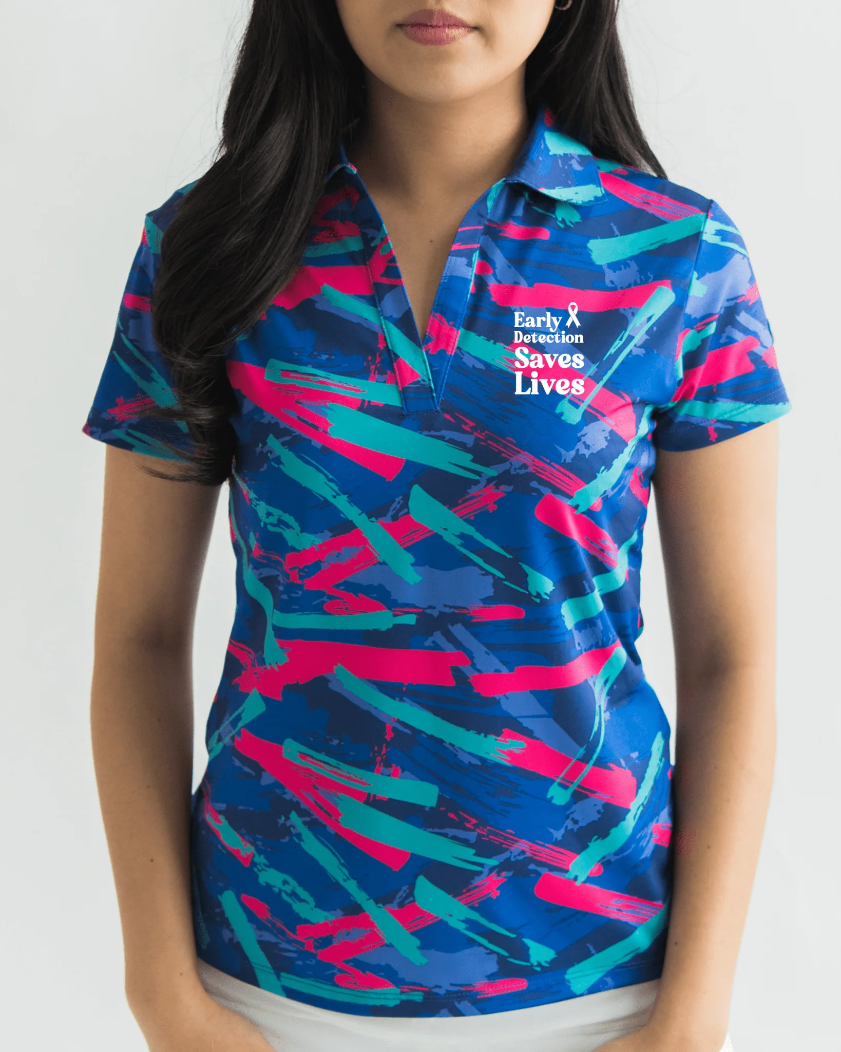 Women's 8-Track Polo Cancer Awareness Edition