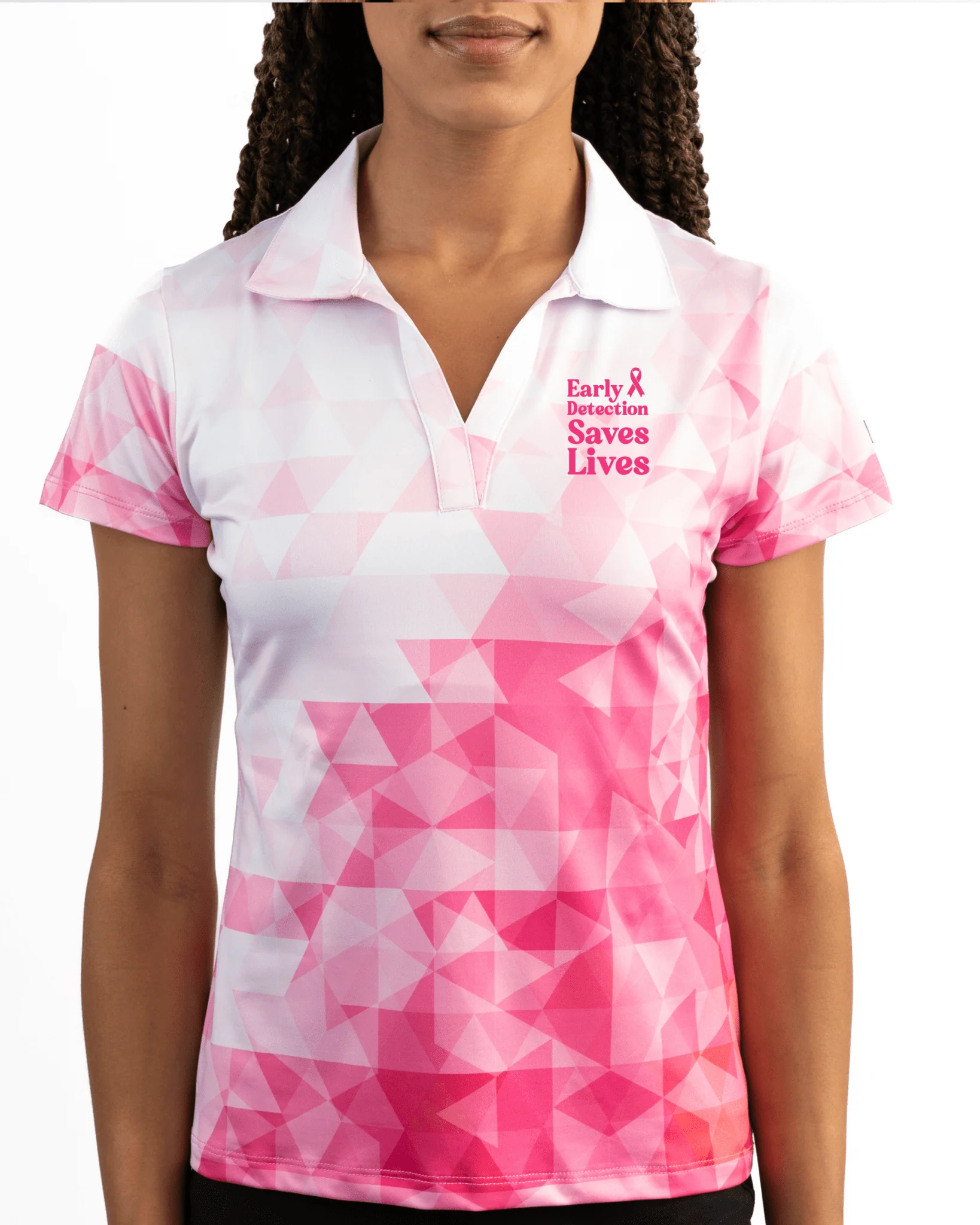 Women's Baby Fade V2 Polo Cancer Awareness Edition