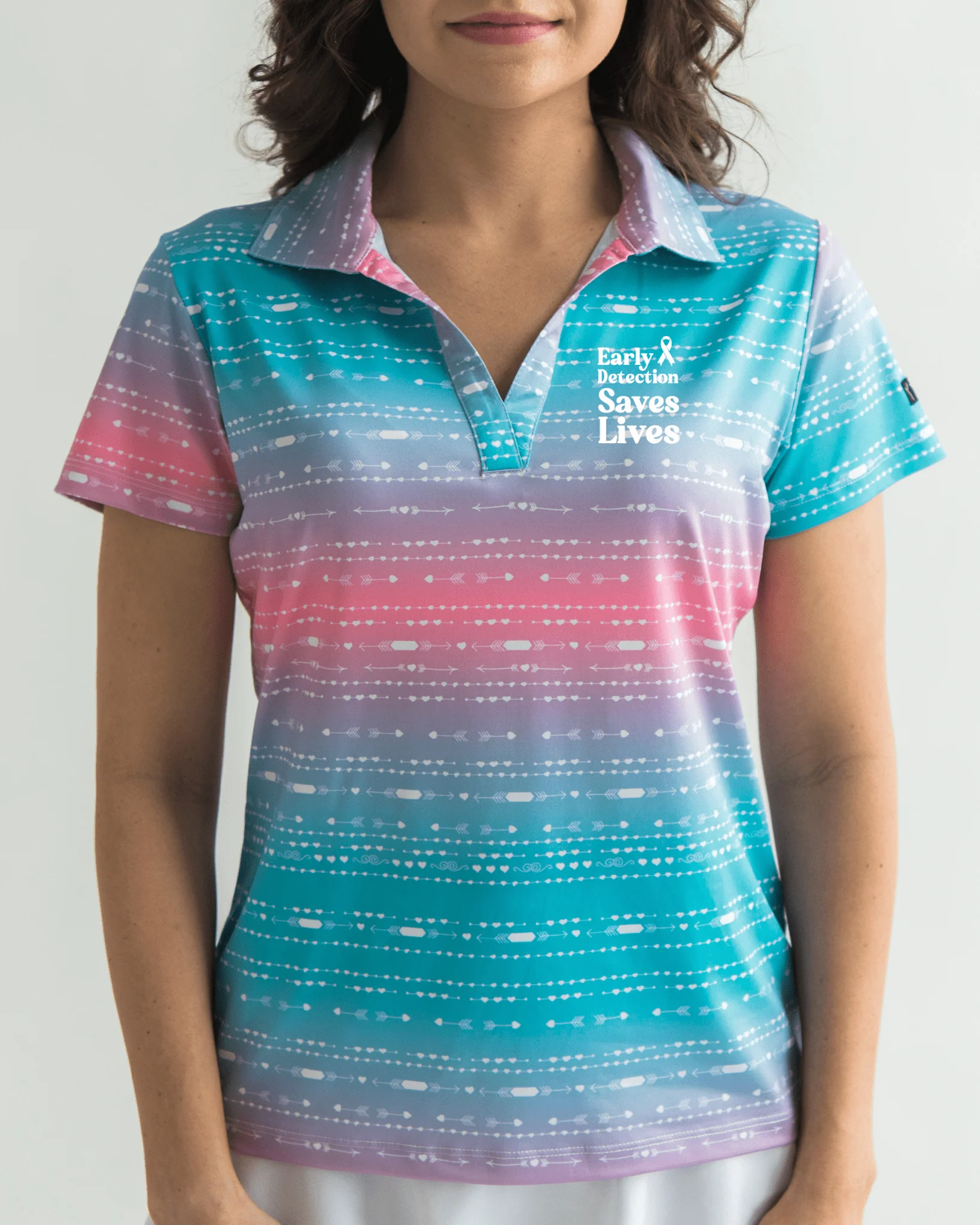 Women's Mojave Sunset Polo Cancer Awareness Edition