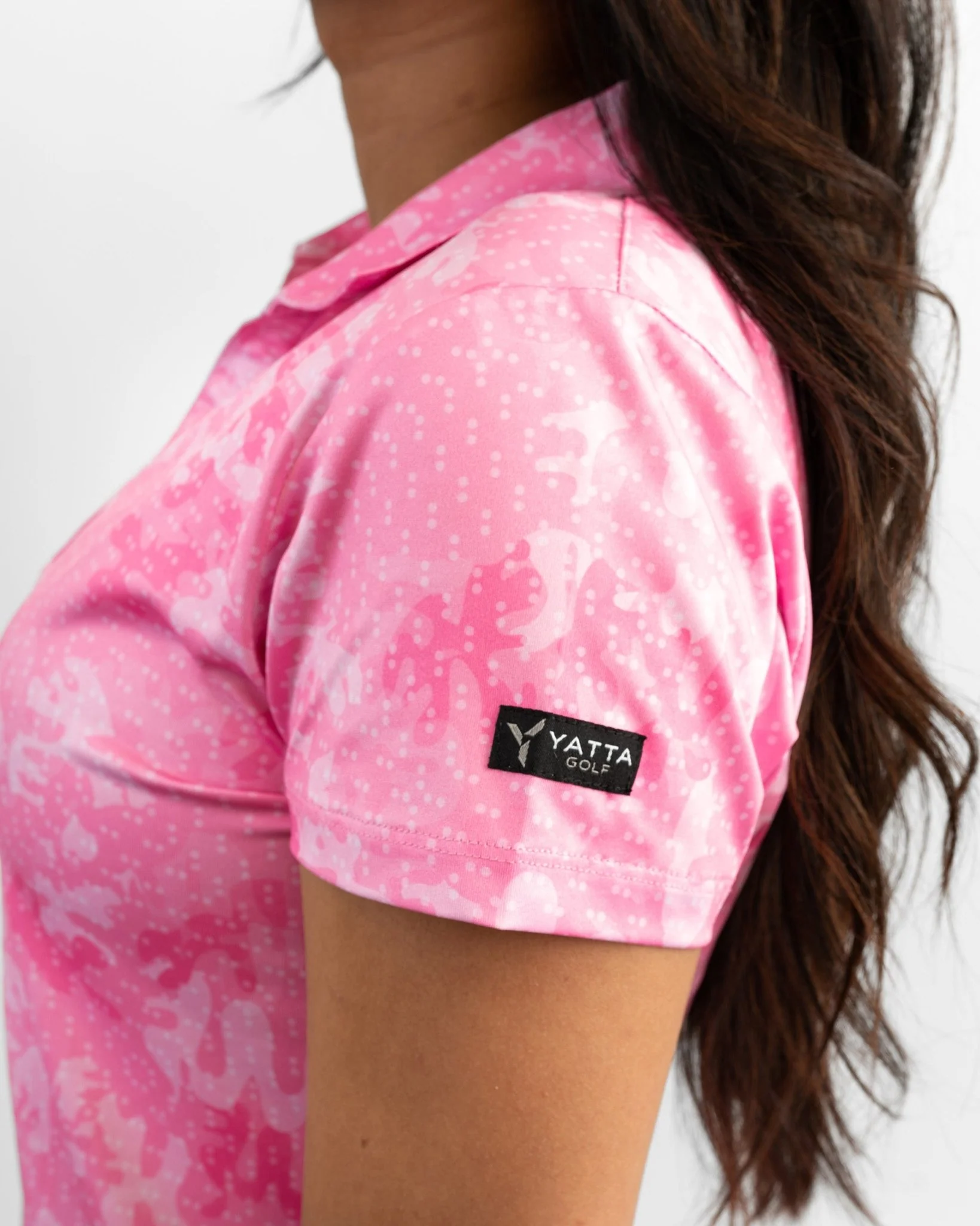 Pink Camo Women's Golf Polo - Image 3