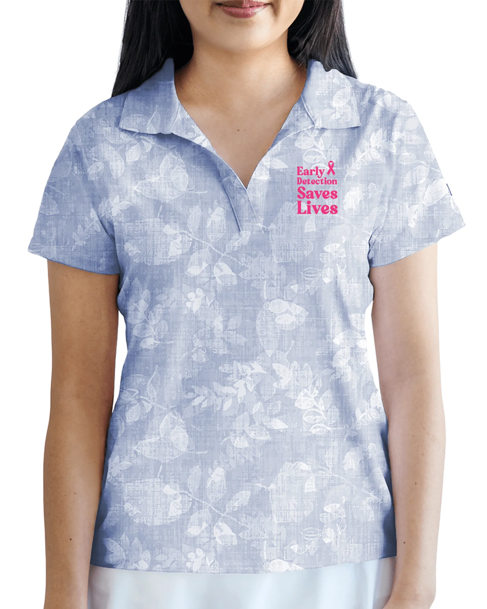 Women's Stormy Greens Polo Cancer Awareness Edition