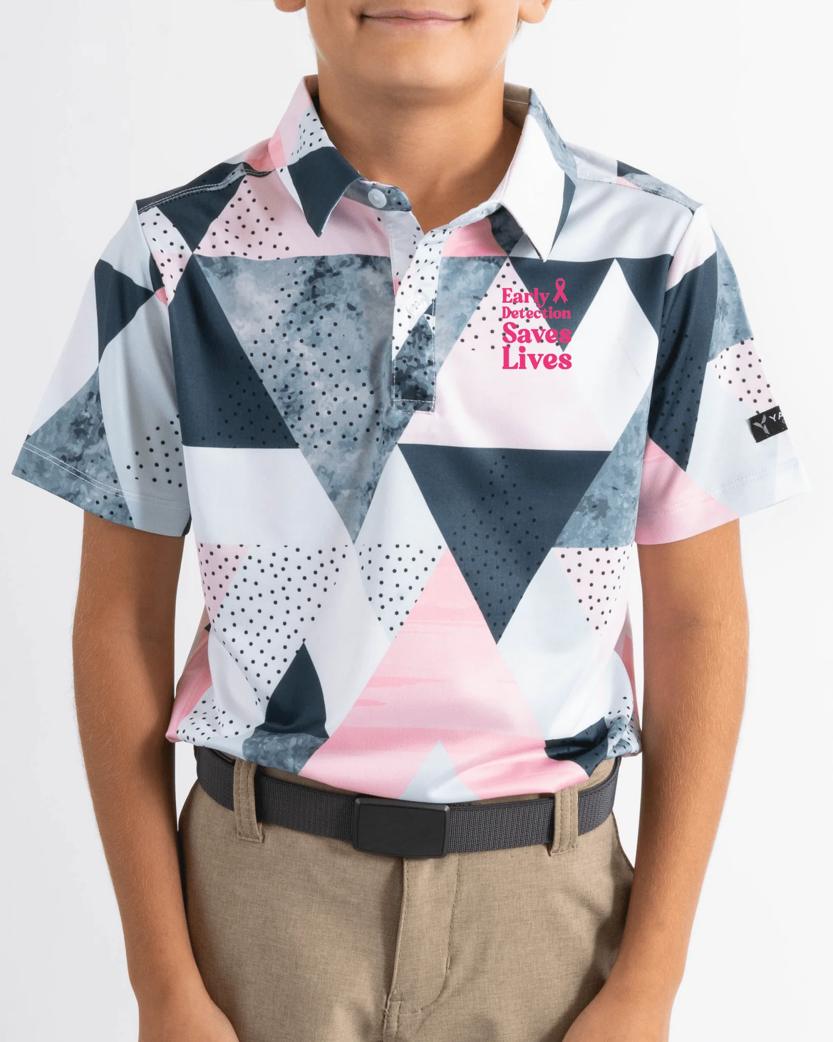 Youth Birdie Dropper Polo Cancer Awareness Edition